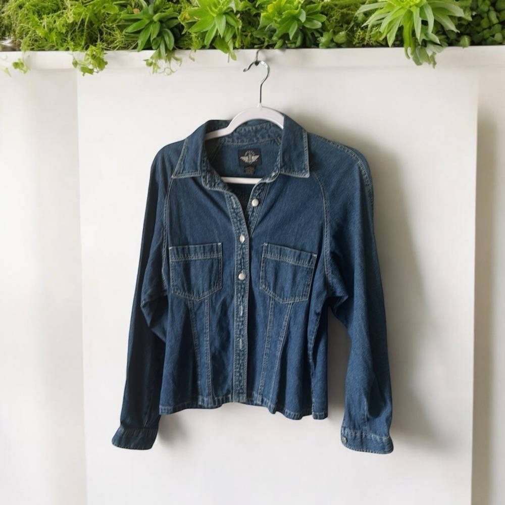 Dockers blue jean jacket Pp20 L23 100% cotton so many details RK5n - Picture 2 of 8